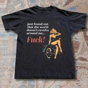 Black Graphic Tee With Funny Quote